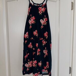 French Grey Navy and Pink Floral Jumpsuit